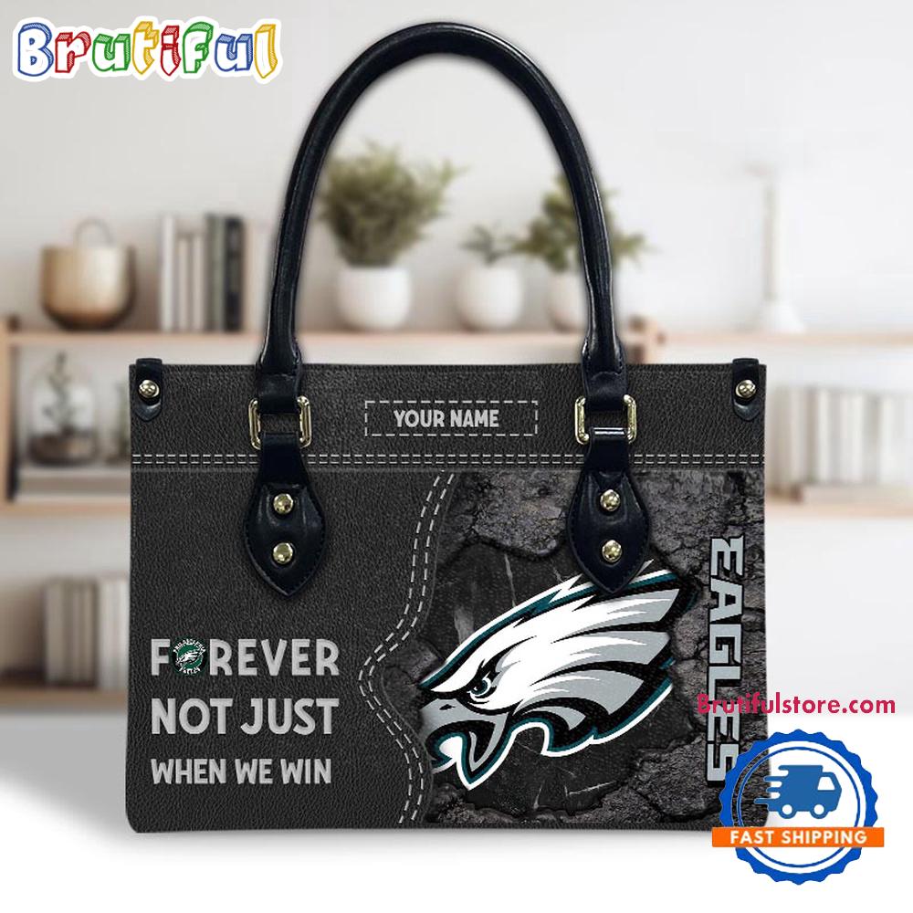 NFL Philadelphia Eagles Forever Not Just When We Win Women's Leather Hand Bag