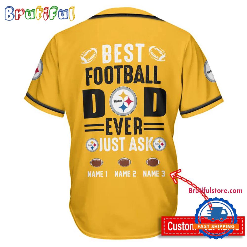 NFL Pittsburgh Steelers Best Dad Ever Baseball Jersey