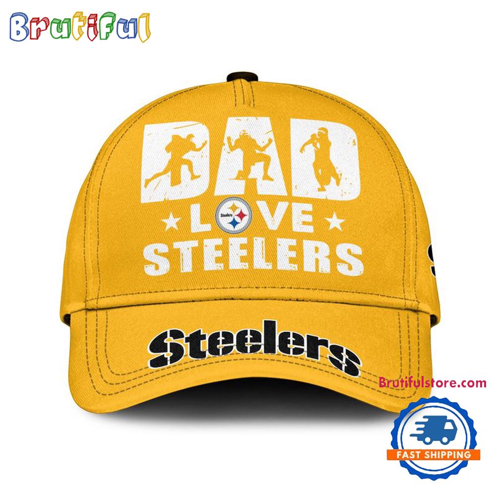 NFL Pittsburgh Steelers Dad Love Best Father's Day Baseball Cap
