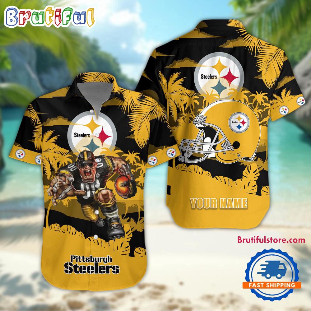 NFL Pittsburgh Steelers Football Mascot Summer Hawaiian Shirt