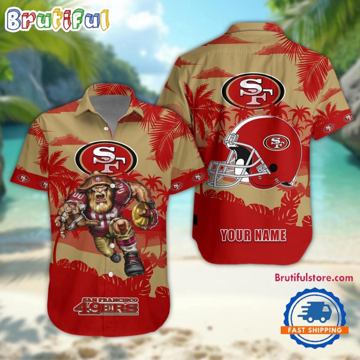 NFL San Francisco 49ers Football Mascot Summer Hawaiian Shirt