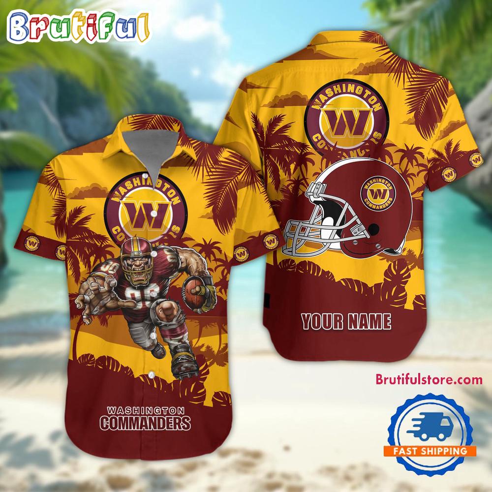 NFL Washington Commanders Football Mascot Summer Hawaiian Shirt