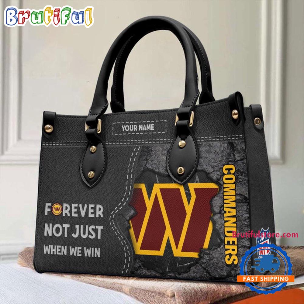NFL Washington Commanders Forever Not Just When We Win Women's Leather Hand Bag