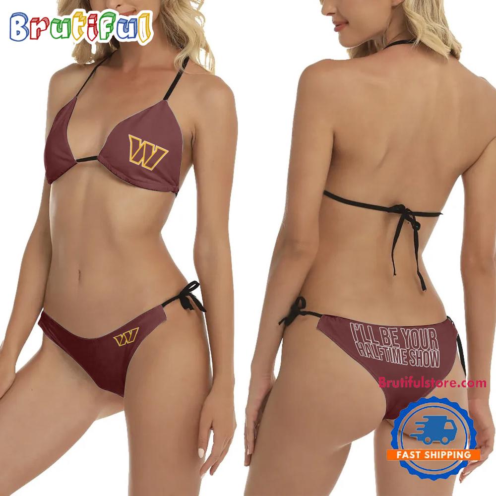 NFL Washington Commanders I'll Be Your Halftime Show 2 Piece Women's Bikini Swimsuit