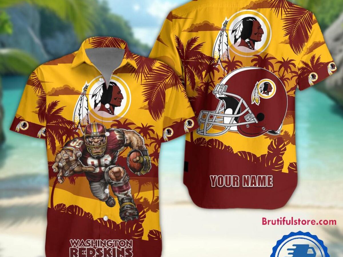 NFL Washington Redskin Football Mascot Summer Hawaiian Shirt