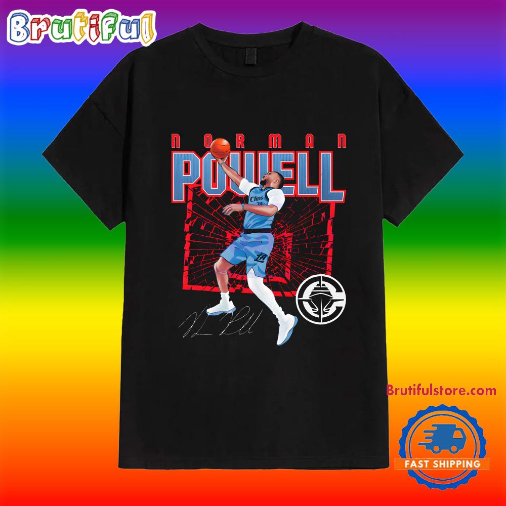 Norman Powell Los Angeles Clippers Shattered Signature T Shirt