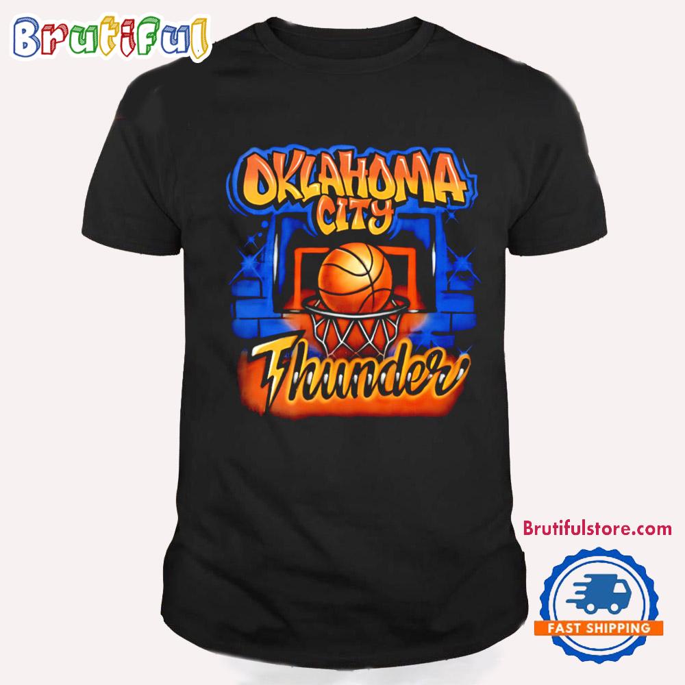 Okc Thunder Basketball Nba 2025 Wall Painting T Shirt
