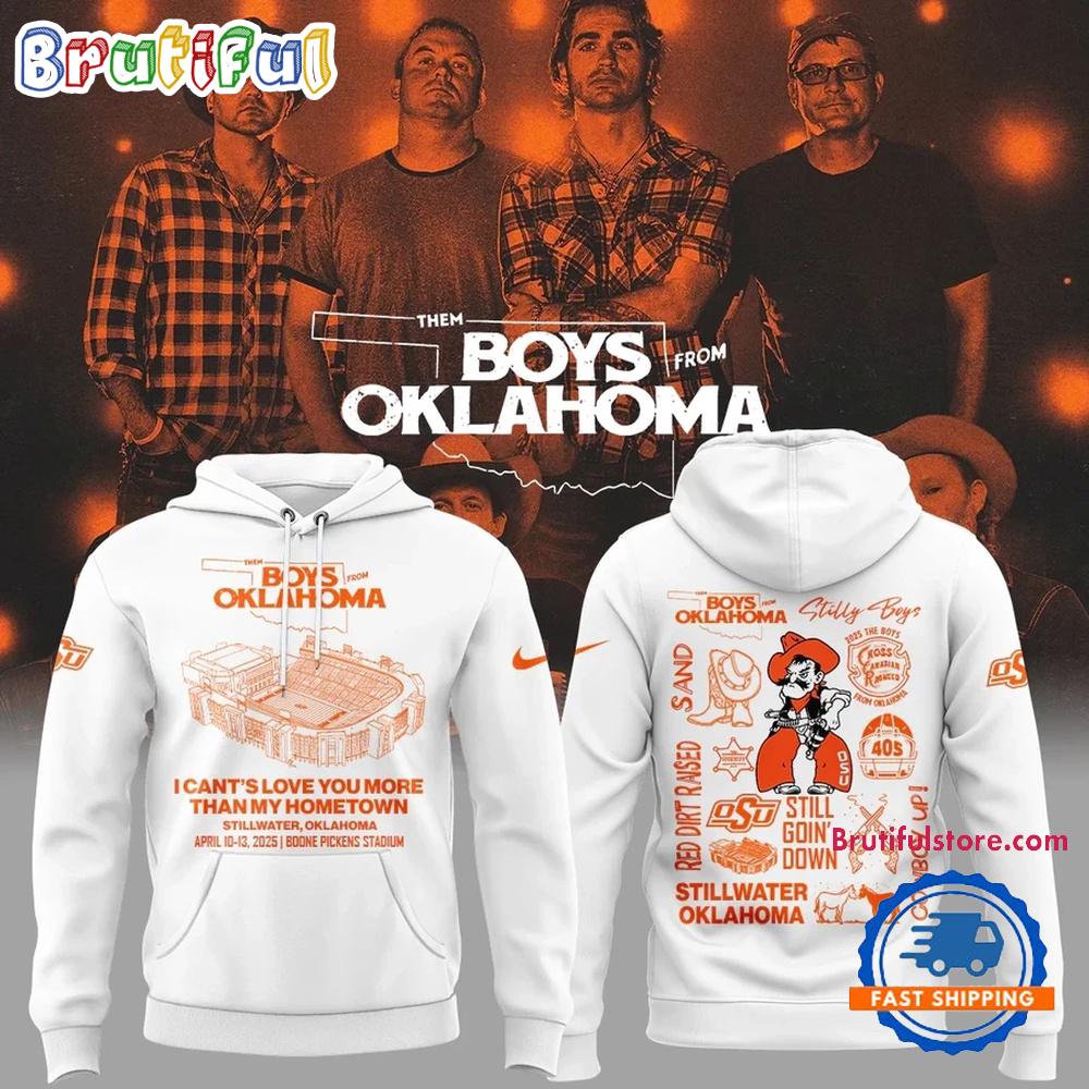 Oklahoma State Cowboys The Boys From Oklahoma 2025 White Hoodie