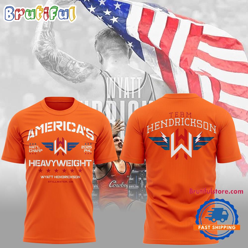 Oklahoma State Cowboys Wyatt Hendrickson Orange T Shirt