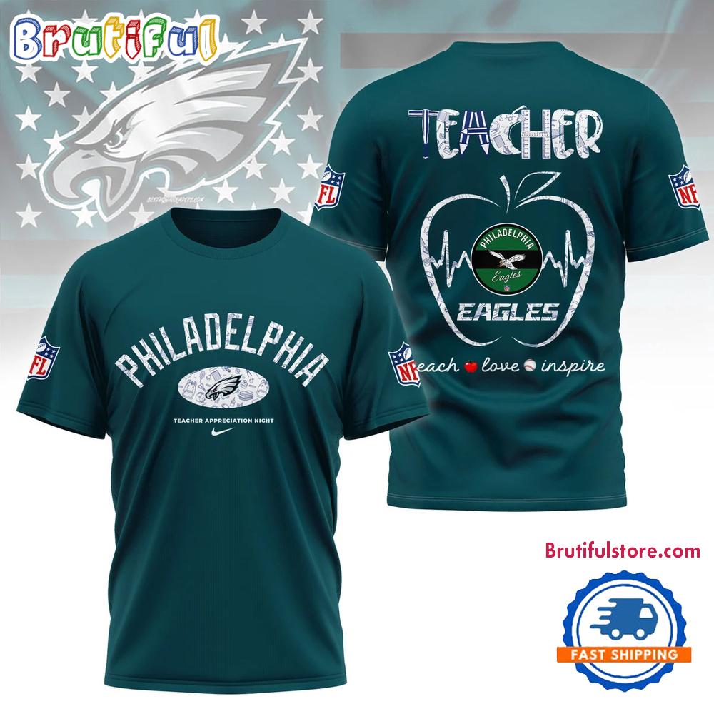 Philadelphia Eagles Teacher Appreciation Night 2025 3D Shirt