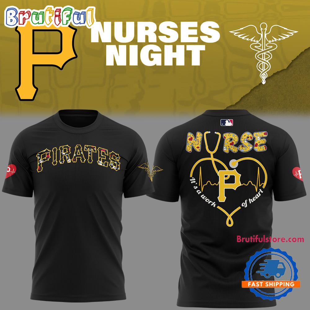 Pittsburgh Pirates Baseball NURSES NIGHT Black T Shirt