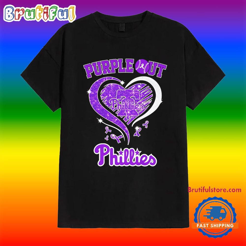 Purple out Philadelphia Phillies Ribbon Alzheimer T Shirt