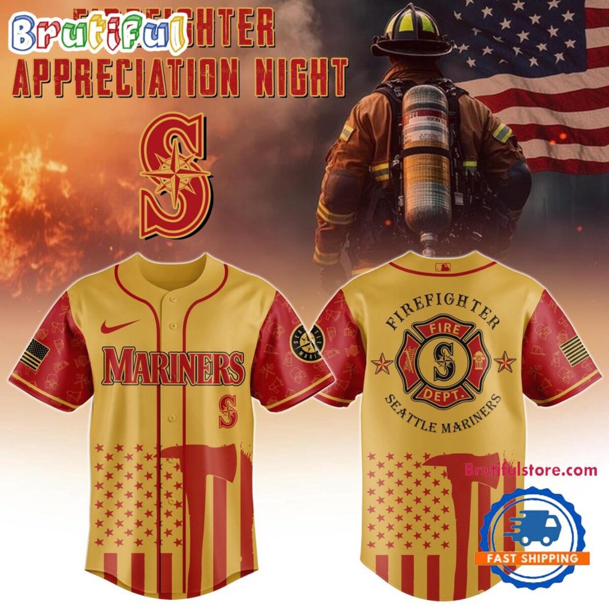 Seattle Mariners MLB x Firefighter Appreciation Night 2025 Jersey