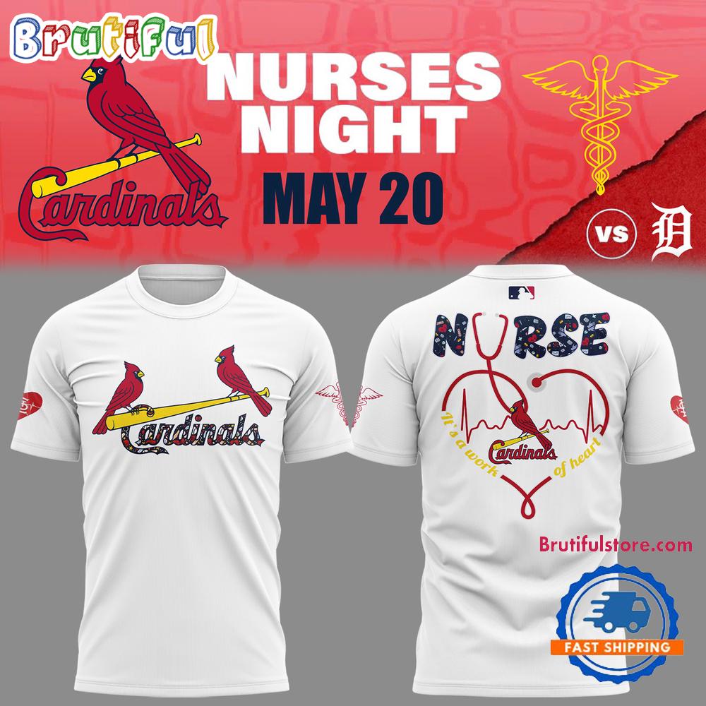 St. Louis Cardinals NURSES NIGHT White T Shirt