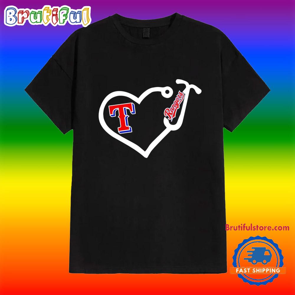 Texas Rangers Caring Hearts National Nurses Day Shirt