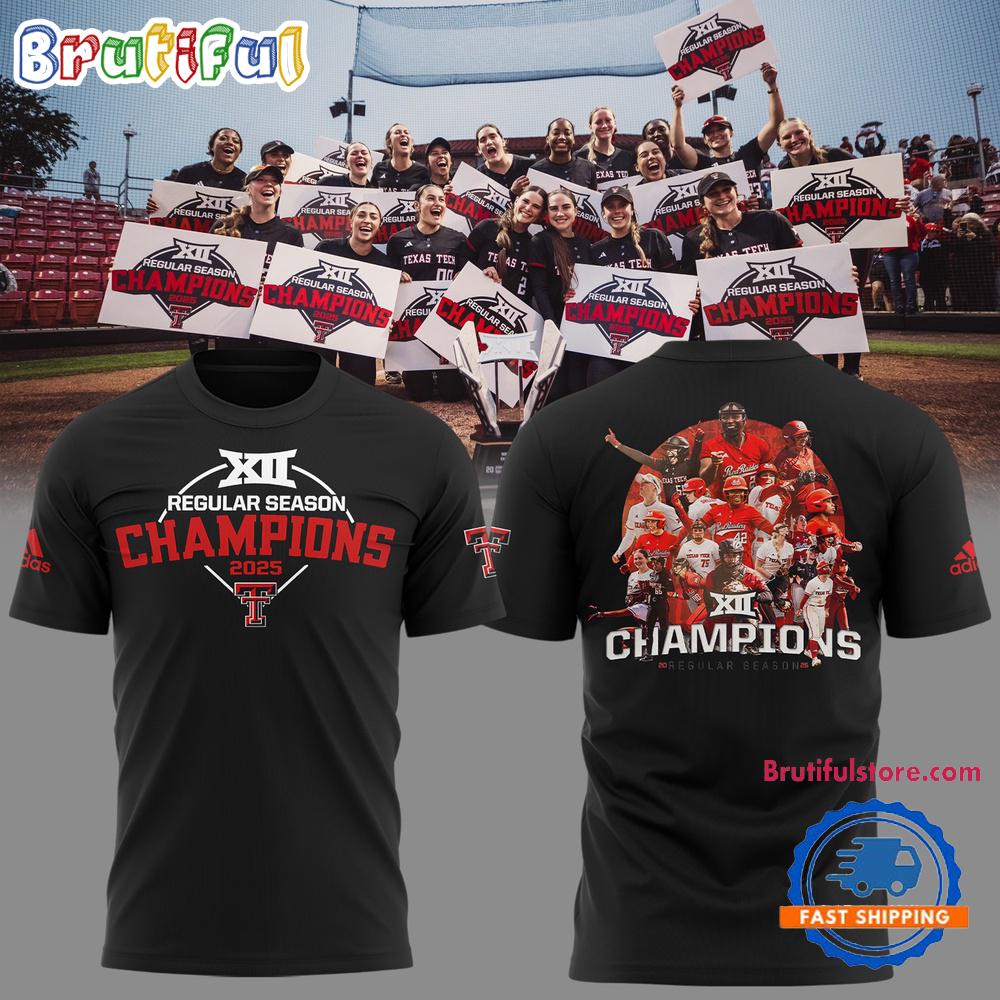 Texas Tech Red Raiders BIG 12 CHAMPIONS 2025 Team Graphic T Shirt