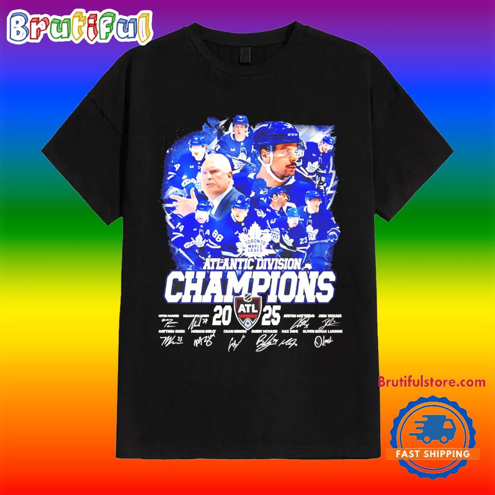 Toronto Maple Leafs 2025 Atlantic Division Champions Signature T Shirt
