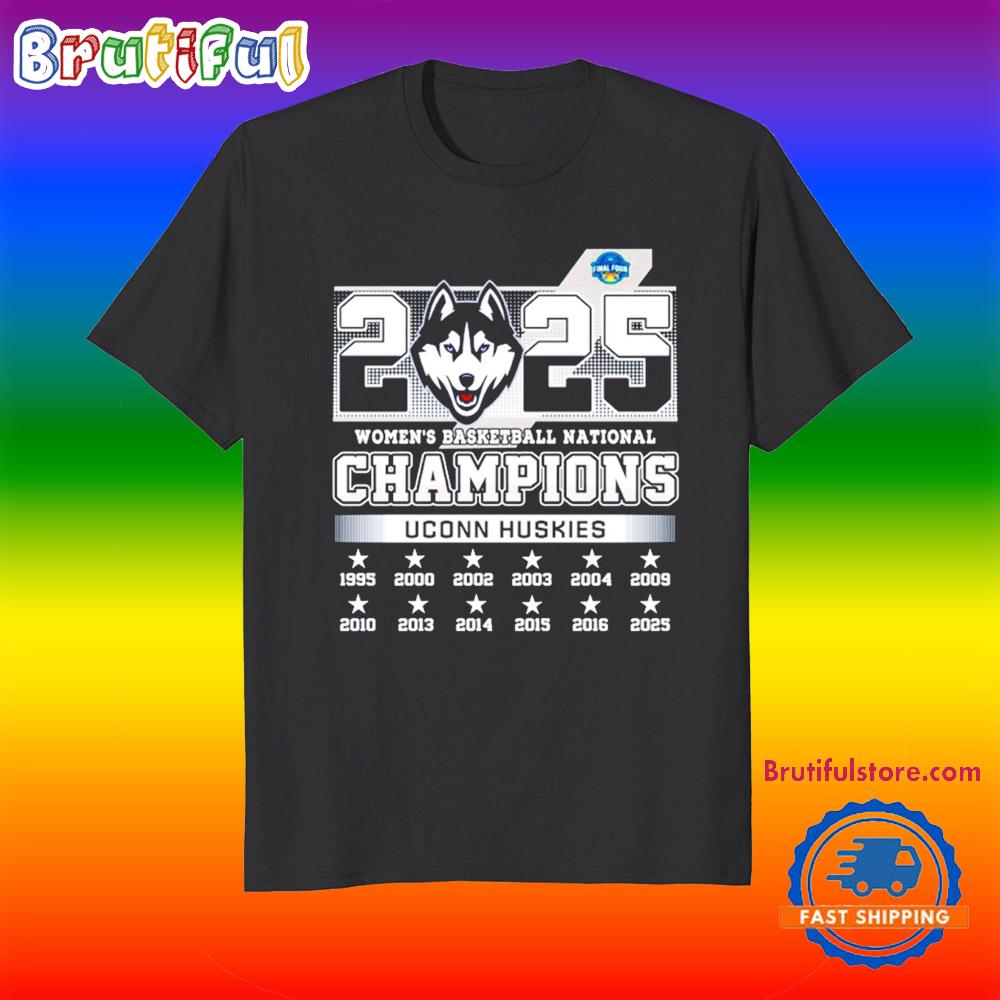Uconn Huskies Women’s Basketball National Champions 2025 12x T Shirt