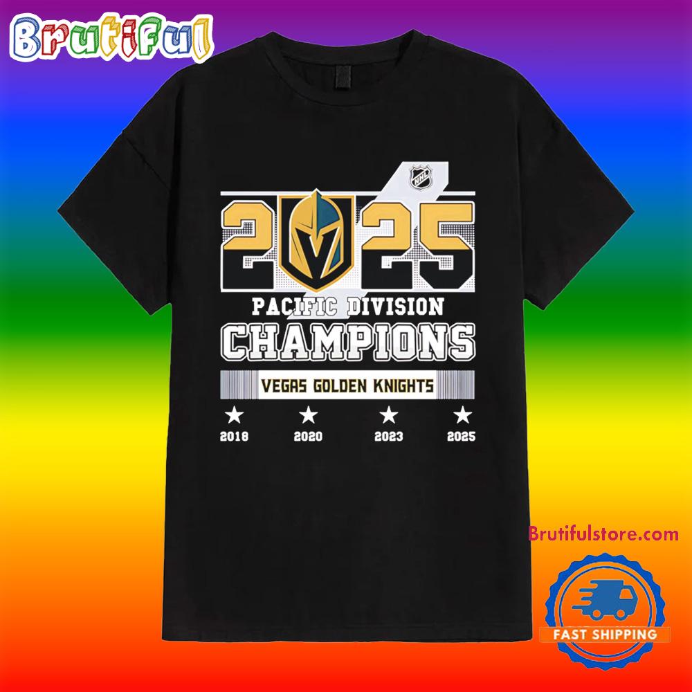 Vegas Golden Knights Pacific Division Champions 2025 4 Time T Shirt