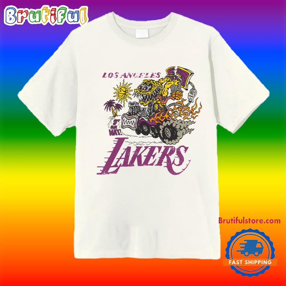 Vintage Lakers X Brain Dead Retro Style Artwork T Shirt