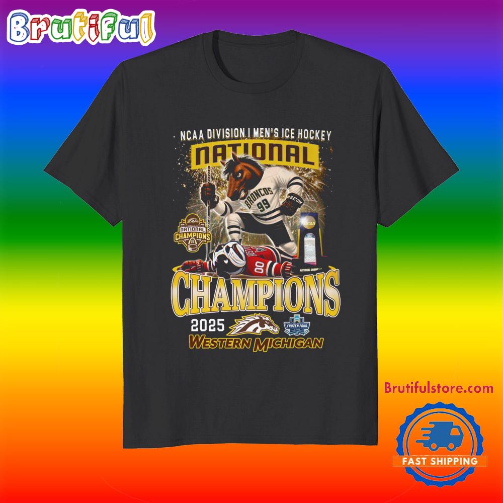 Western Michigan 2025 NCAA Division I Men's ICE Hockey Frozen Four Champions Shirts