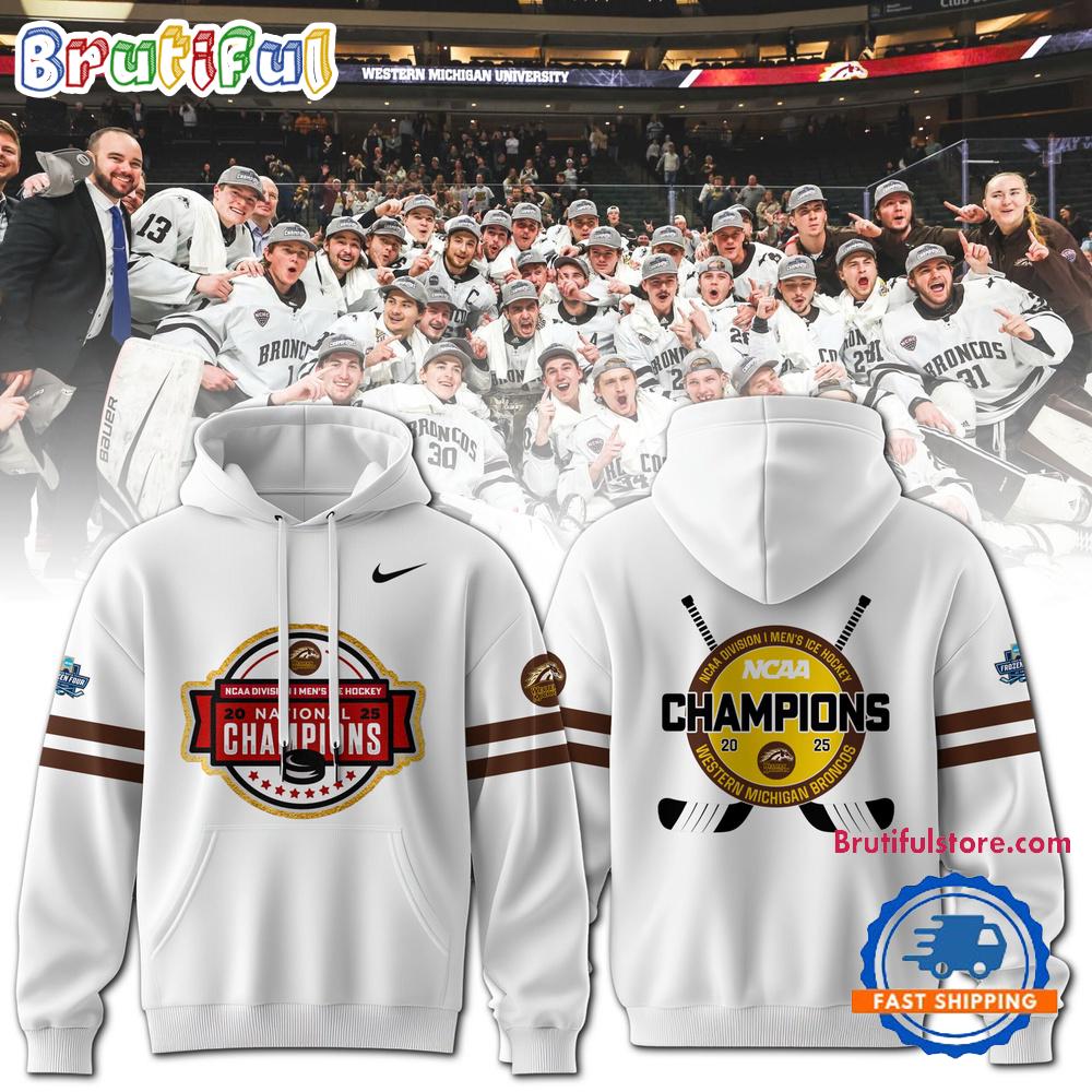 Western Michigan Broncos Men’s Ice Hockey National Champions 2025 All Over Print Hoodie