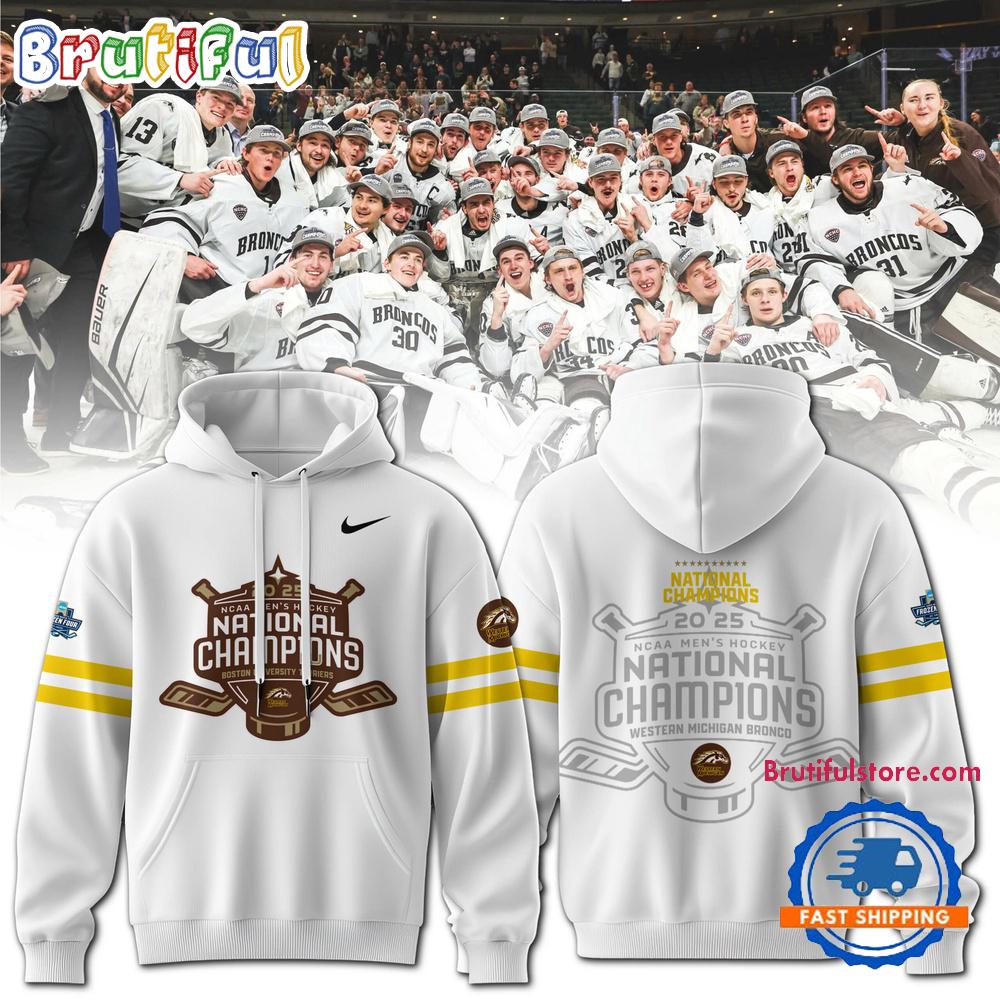 Western Michigan Broncos Men’s Ice Hockey National Champions 2025 Winner 3D Hoodie