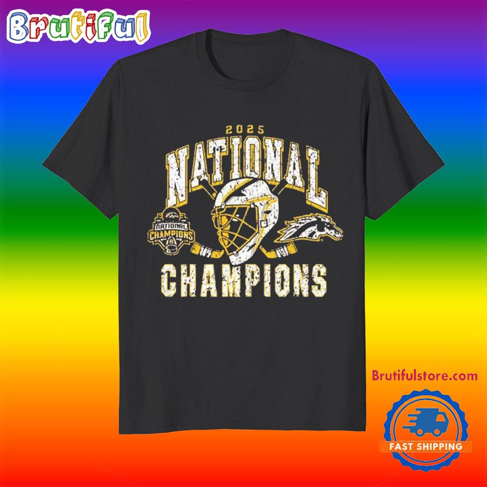 Western Michigan Broncos Summit Sportswear 2025 National Men’s Hockey Champions Hockey Shirts