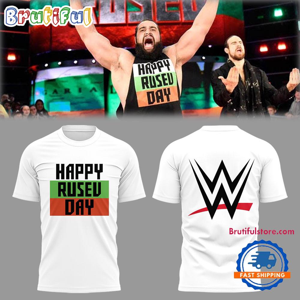 WWE 2025 HAPPY RUSEV DAY White 3D Shirt