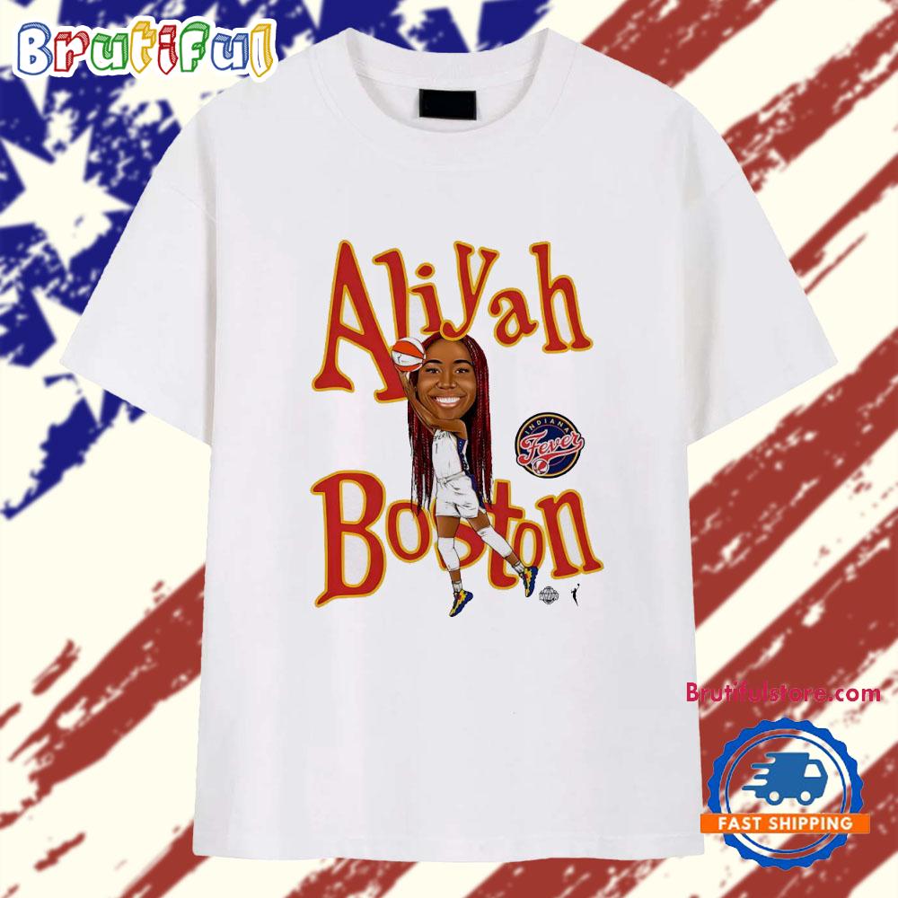 Aliyah Boston Indiana Fever Oatmeal Sketch Caricature T Shirt