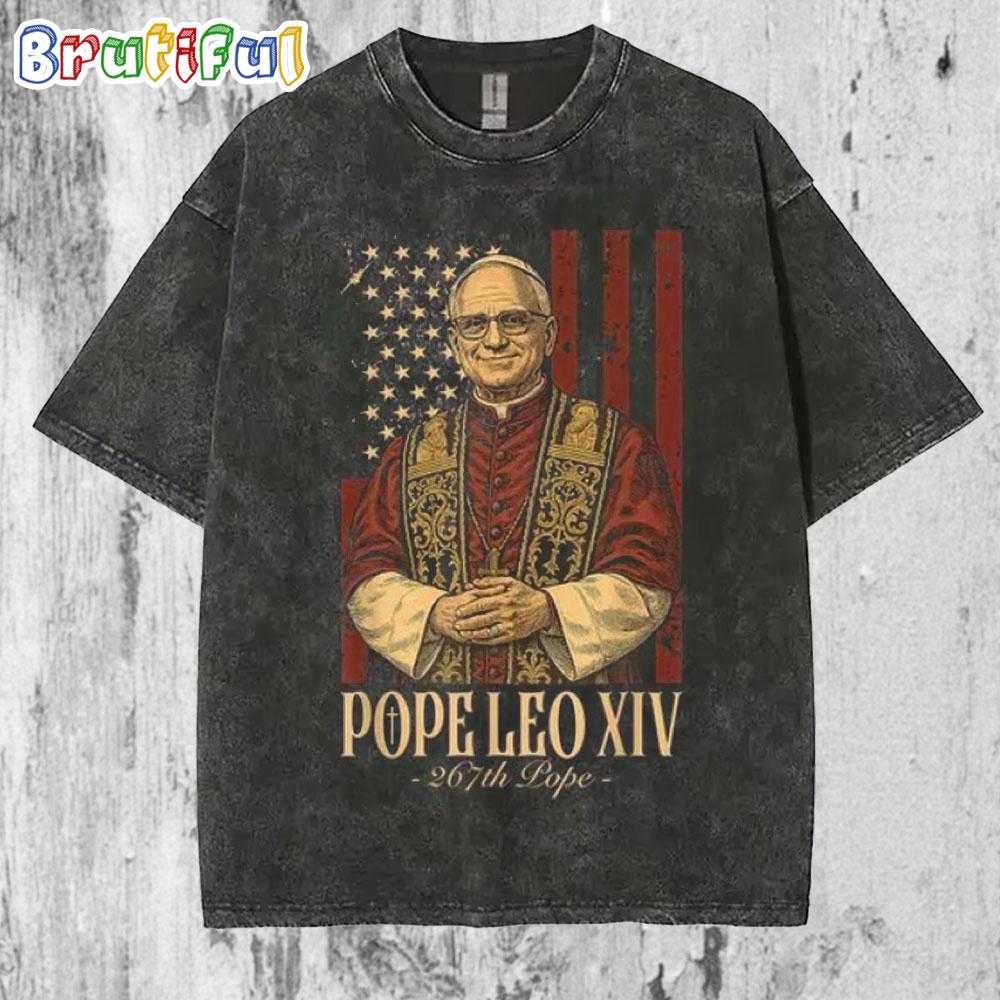 Cardinal Robert Francis Prevost First American Pope Leo XIV 267th Pope Mineral Wash T Shirt