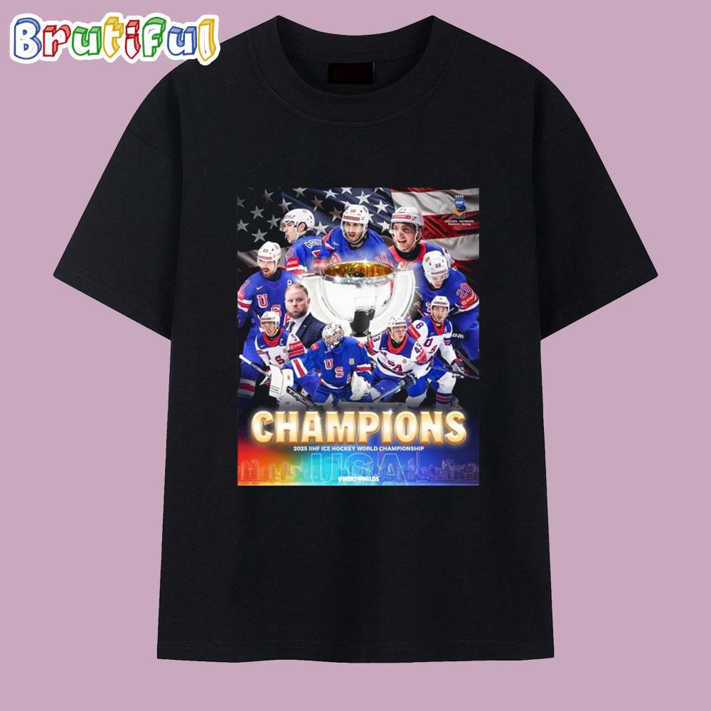 Congrats USA Hockey Champions 2025 IIHF Ice Hockey World Championship T Shirt