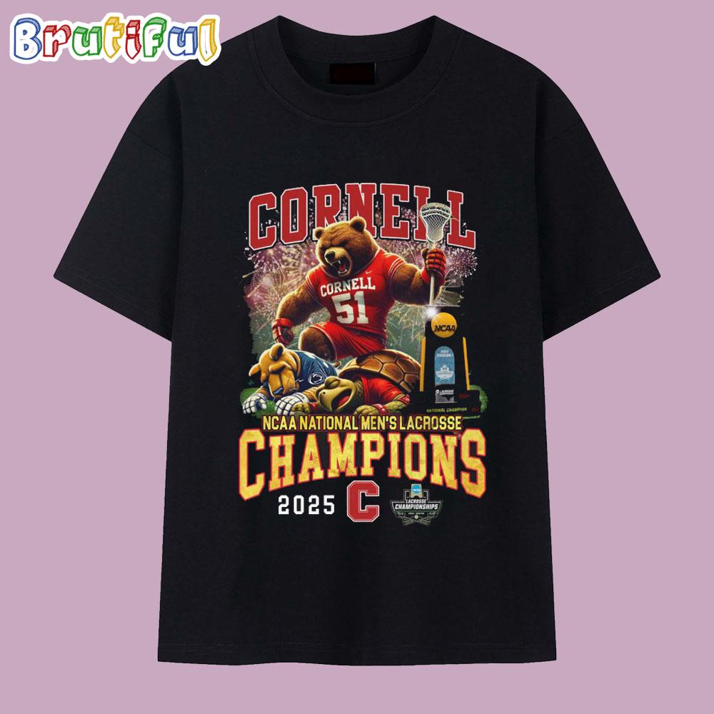 Cornell Big Red NCAA National Men's Lacrosse Champions 2025 T Shirt