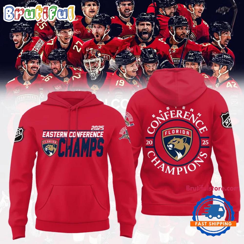 FLORIDA PANTHERS 2025 Eastern Conference Champions Team Logo Hoodie Shirt