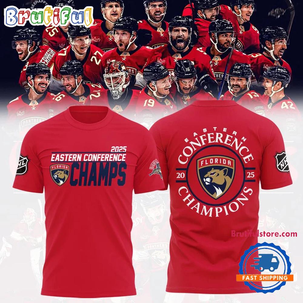 FLORIDA PANTHERS 2025 Eastern Conference Champions Team Logo T Shirt