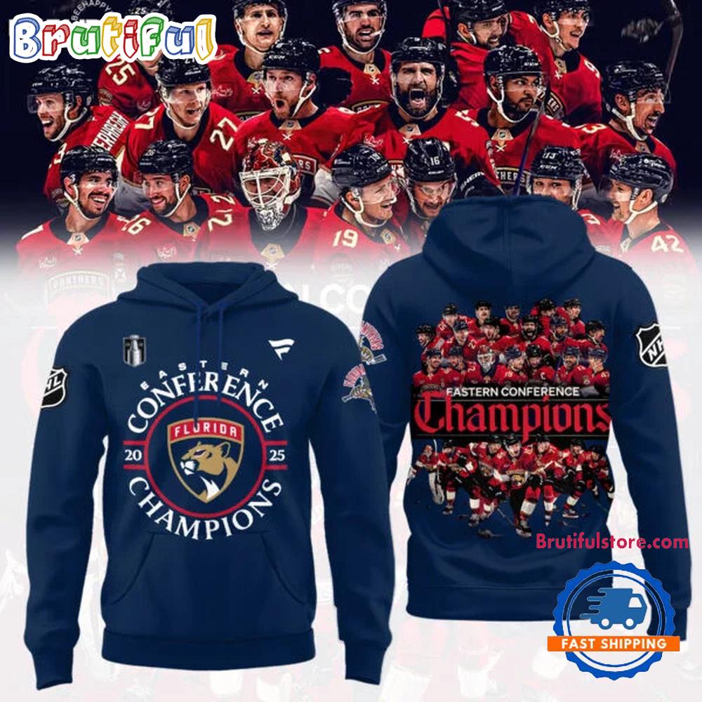 FLORIDA PANTHERS 2025 Eastern Conference Champions Team Player Hoodie Shirt