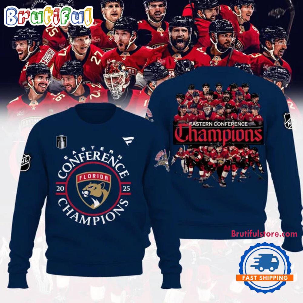 FLORIDA PANTHERS 2025 Eastern Conference Champions Team Player Sweatshirt
