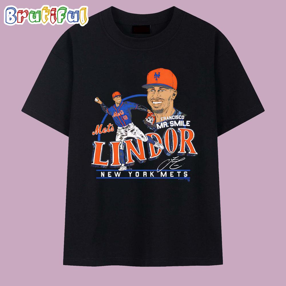 Francisco Lindor New York Mets Caricature Signature T Shirt