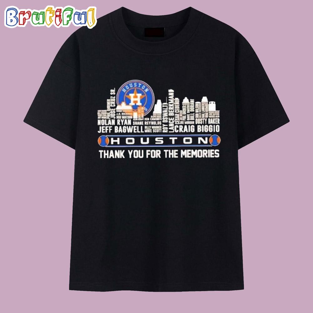 Houston Astros Skyline City Players Name Thank You For The Memories T Shirt