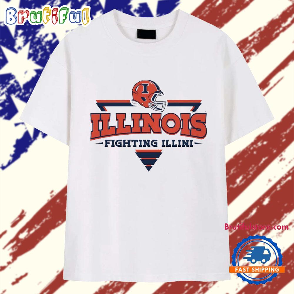 Illinois Fighting Illini Football Triangle Helmet T Shirt