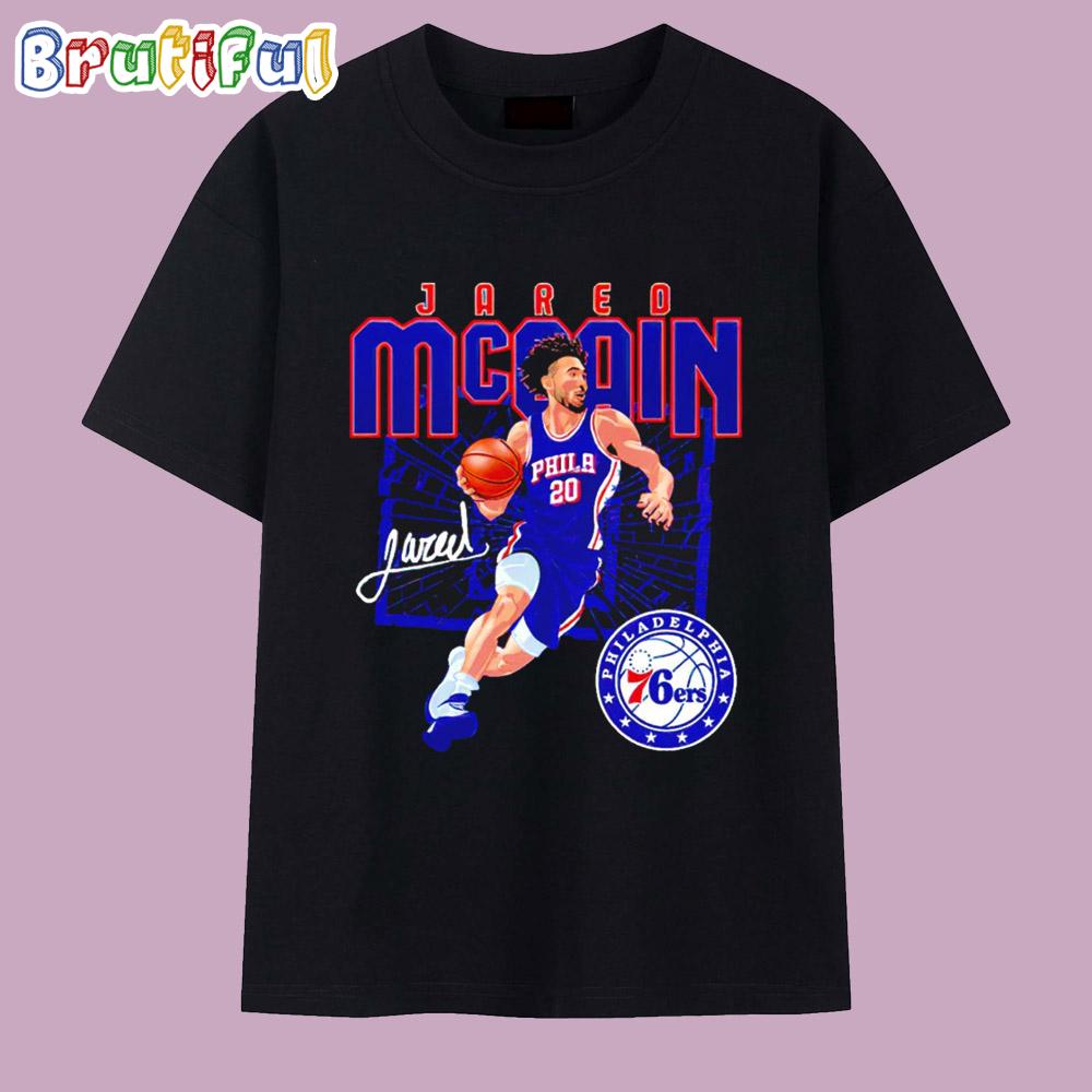 Jared Mccain Player Philadelphia 76ers Signature Shattered T Shirt