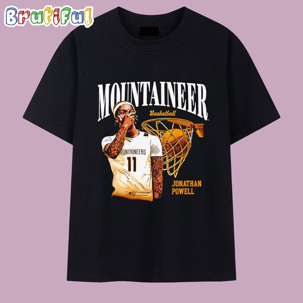 Jonathan Powell West Virginia Mountaineers Illustrated T Shirt