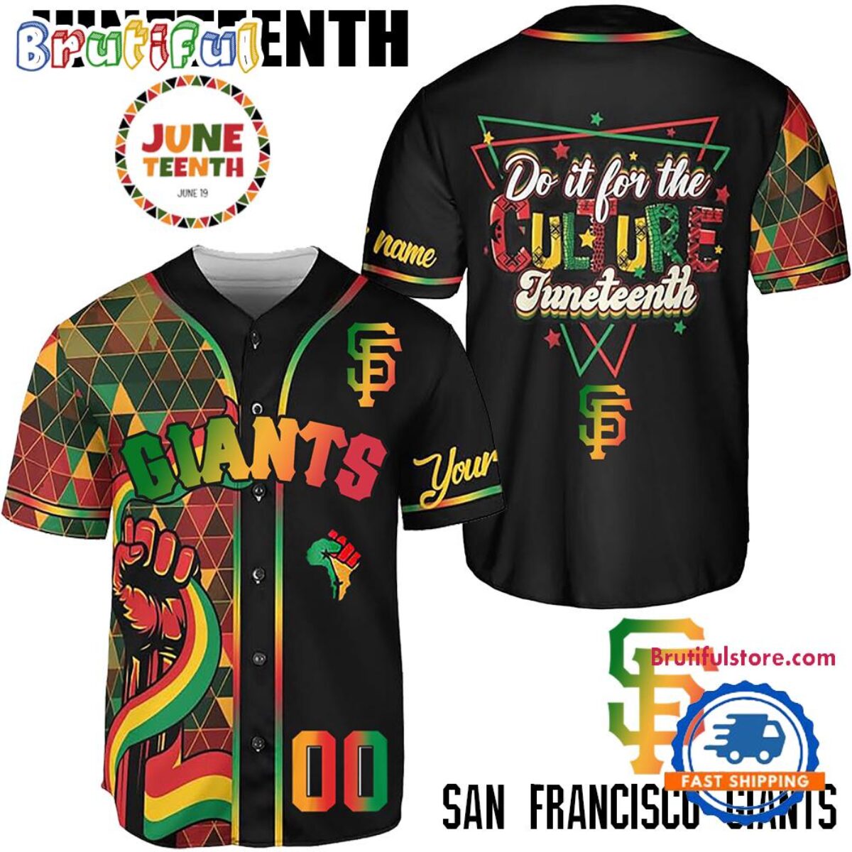 Juneteenth Day x San Francisco Giants 2025 Baseball Jersey Shirt