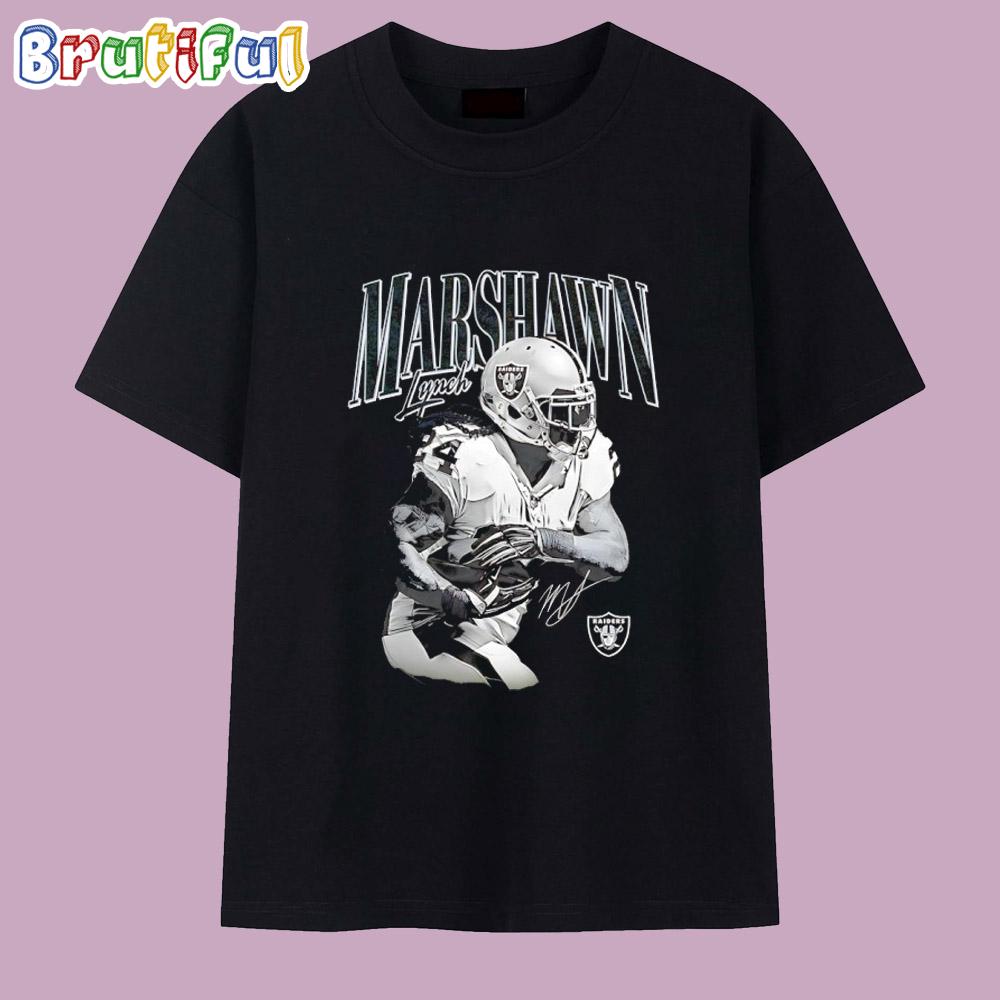 Marshawn Lynch Las Vegas Raiders Signature T Shirt