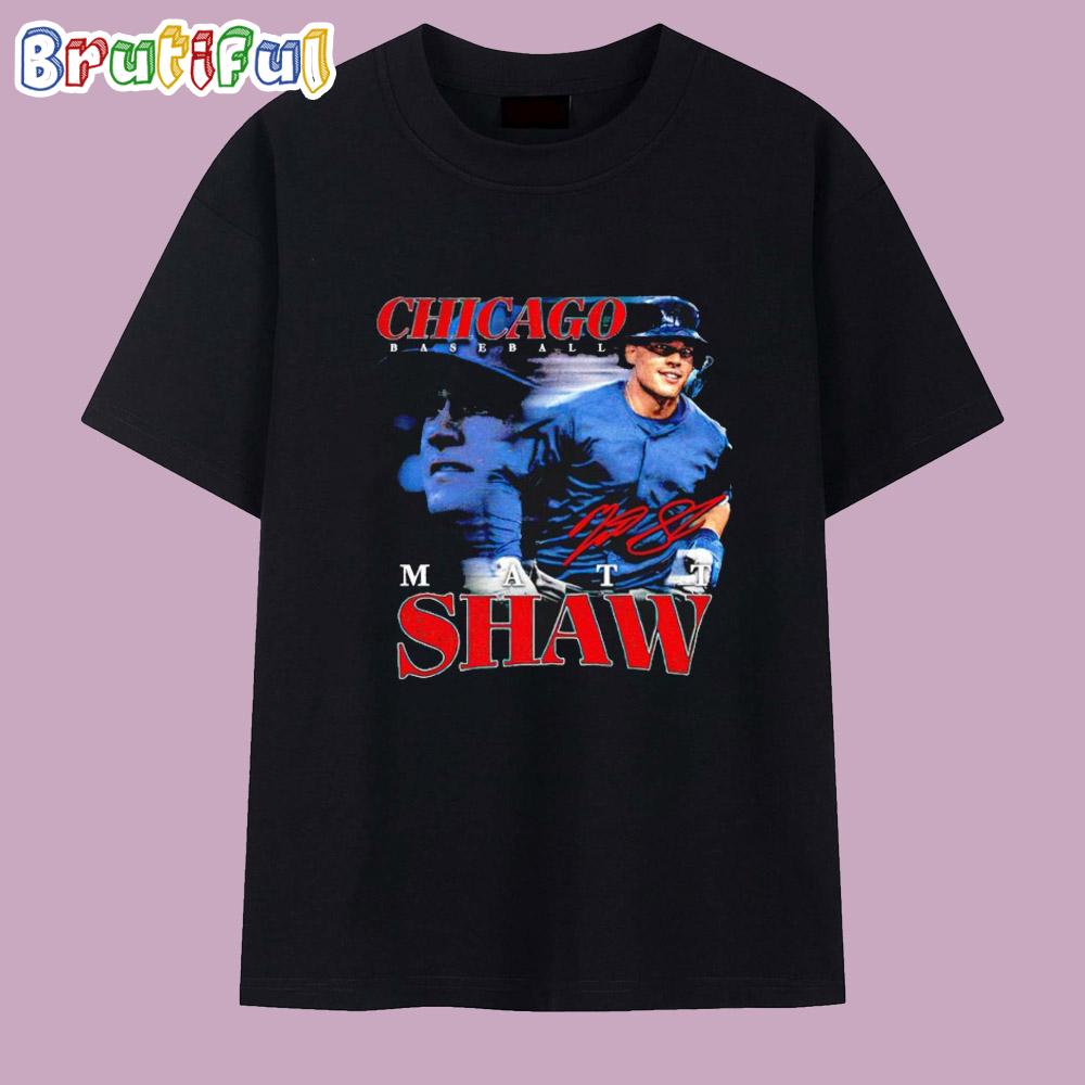 Matt Shaw Chicago Cubs Grunge Signature T Shirt