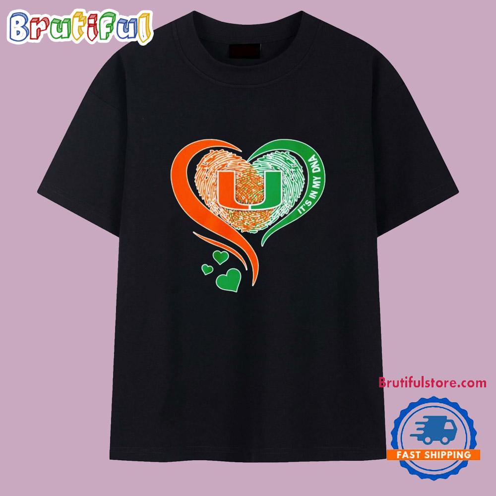 Miami Hurricanes Basketball It’s in My Dna Heart T Shirt