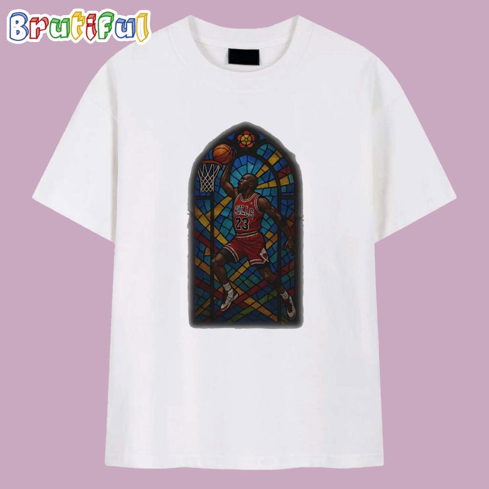 Michael Jordan Mj Chicago Bulls Stained Glass T Shirt