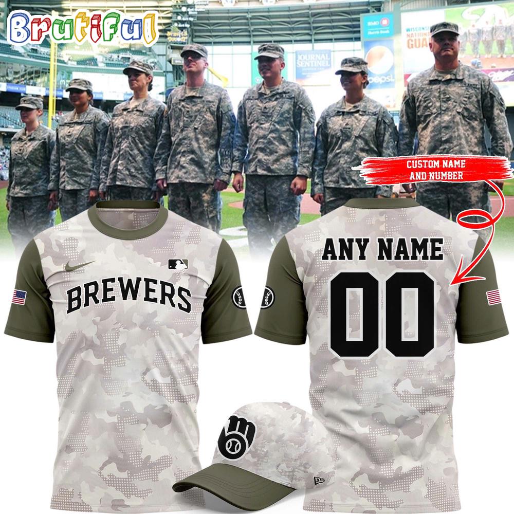 Milwaukee Brewers 2025 Armed Forces Day T Shirt