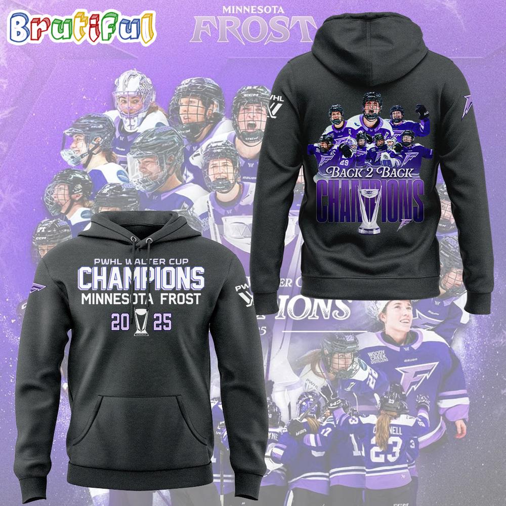 Minnesota Frost 2025 PWHL Walter Cup Champions Black Hoodie