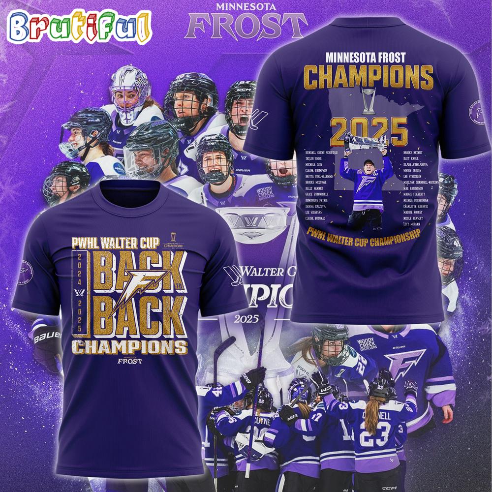 Minnesota Frost PWHL Walter Cup Champions 2025 3D Shirt
